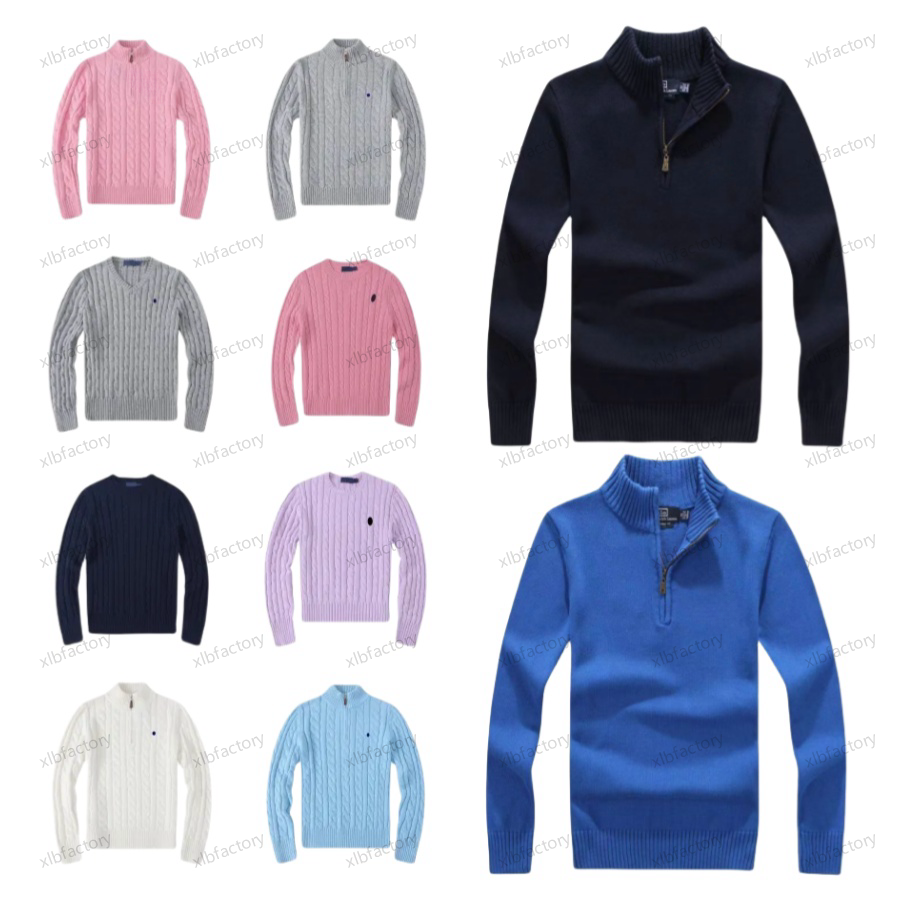 mens polo sweaters designer hoodies autumn wool casual small horser pull half zip chandail cardigan jacket winter long sleeve sweater Pullover women hoodie
