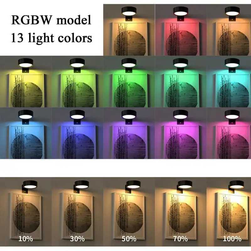 LED Magnetic Wall Sconce Lights Wall Mounted Lamp with Remote Control 13Color RGB Painting Art Display Light Dimmable C251124