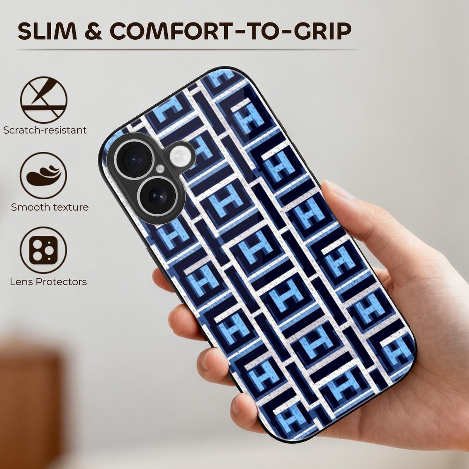 Her H Designer custom iphone 17 case luxury iphone glass material New original casing! Suitable for iphone 16 15 14phone case, 17ProMax, new 17Pro mag