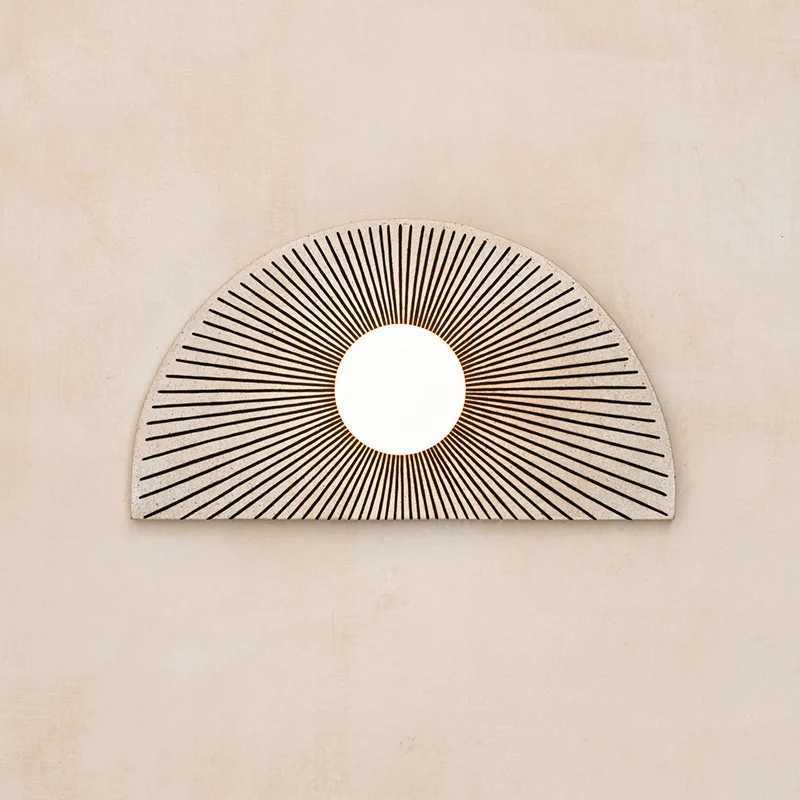 WabiSabi Wall Lamp Japanese Retro FanShaped Lamp for Living Room Bedroom Homestay Decor C251124