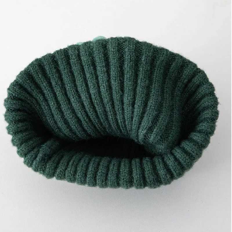 Autumn Winter Warm Baby Beanie Cartoon Dinosaur Knitted Toddler Boys Girls Hat Cute Solid Color Kids Ear Protection Cap Z251029