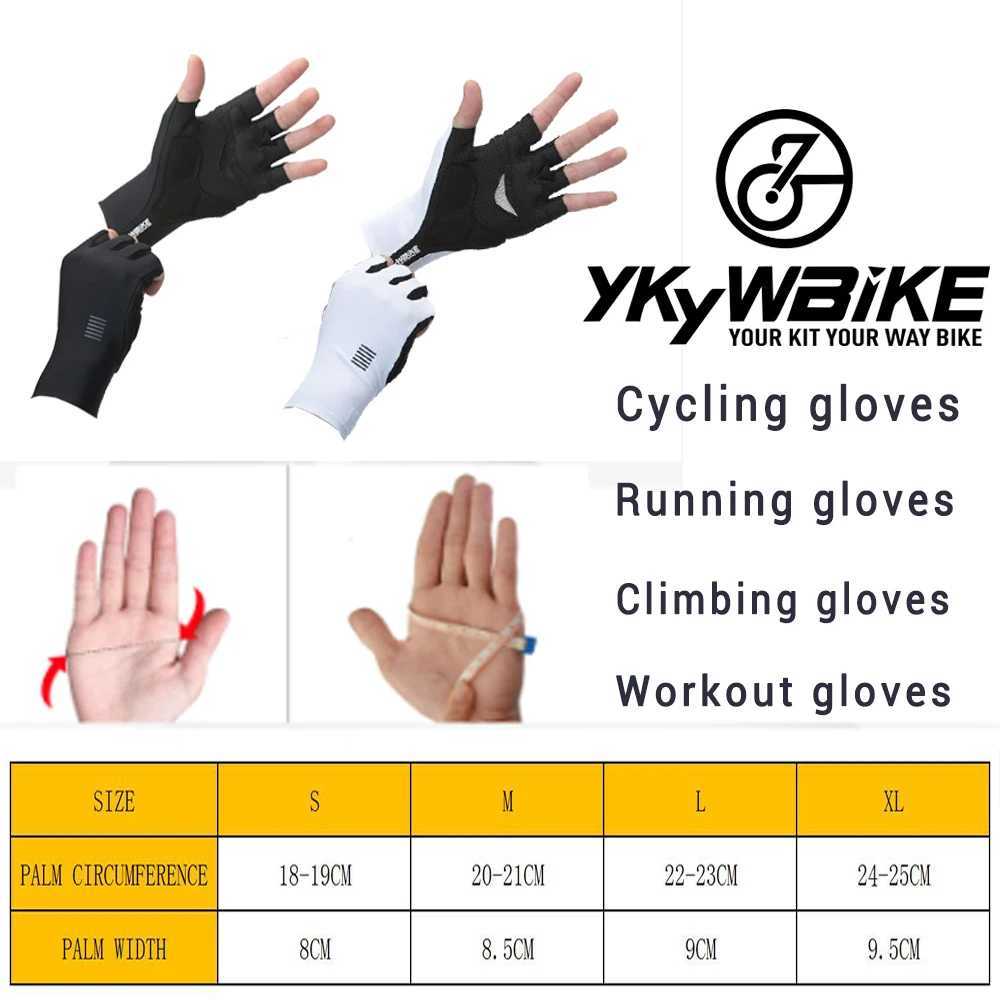 YKYWBIKE Cycling Gloves MTB Bike Gloves Sports Half Finger Bicycle Goves Men Women Breathable Shockproof Gloves J250922