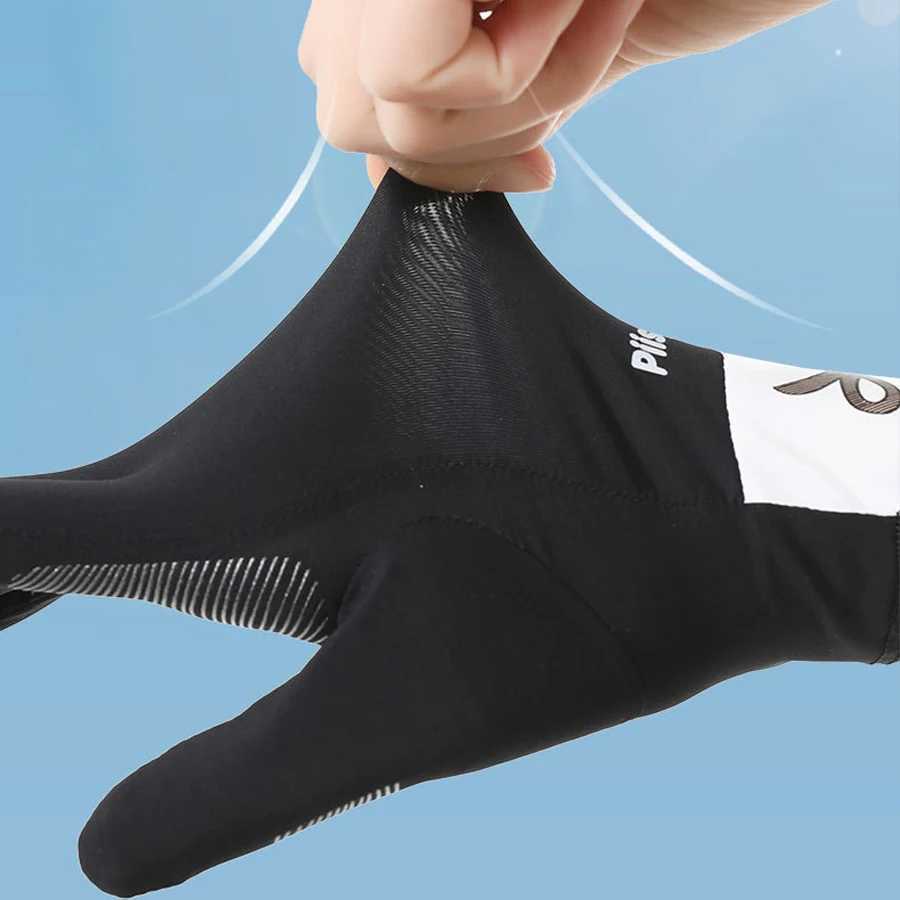 Full finger ice silk breathable thin palm anti slip gloves for outdoor cycling driving sports sun protection gloves J250922