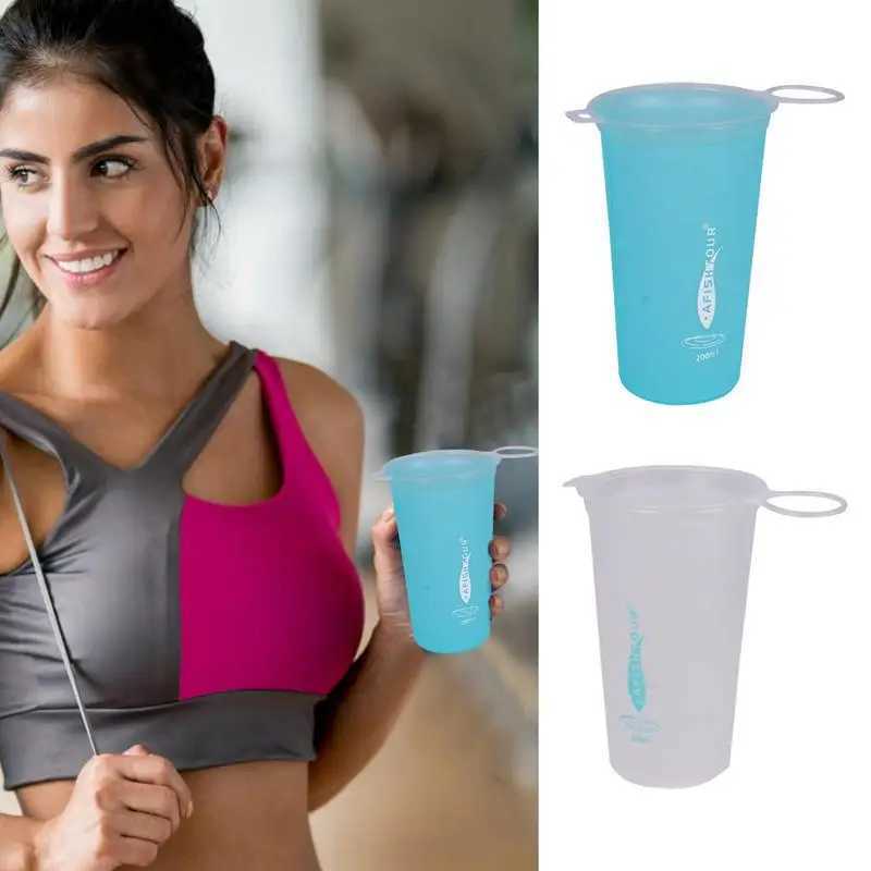 200ML outdoor camping water cup outdoor sports marathon running folding portable soft water bottle sports soft water cup folding J250923