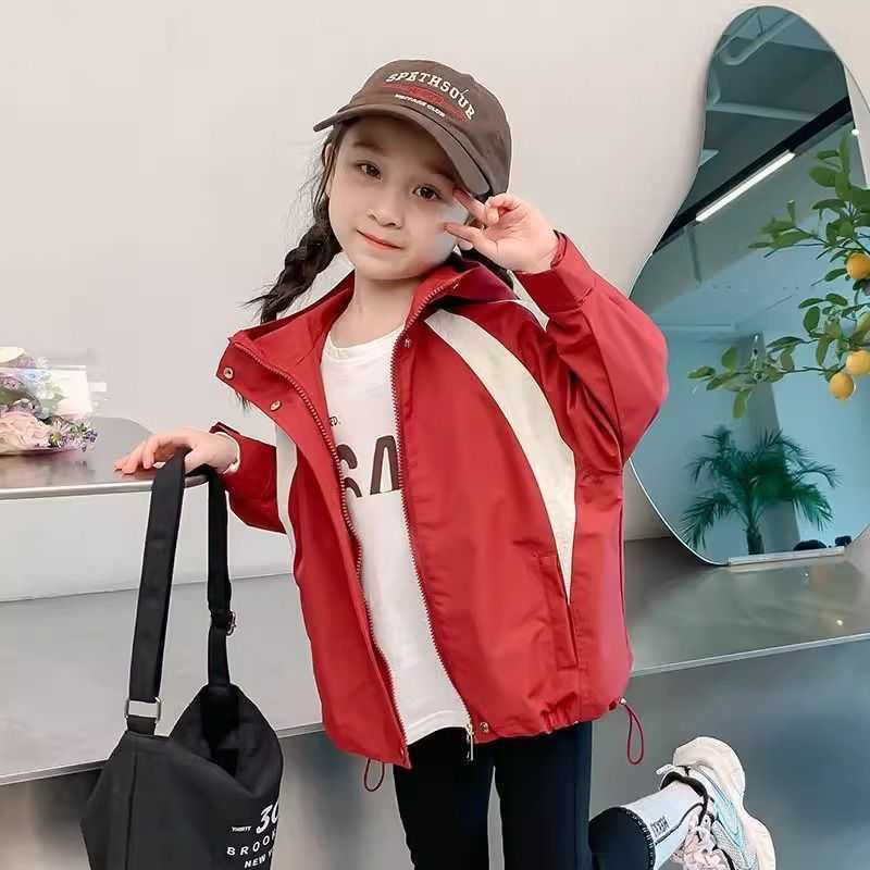 Girls Loose Coat for Spring and Autumn Korean Style 2025 New Spring and Autumn Fashion Versatile Little Fashion Medium and Large Childrens Top C250923