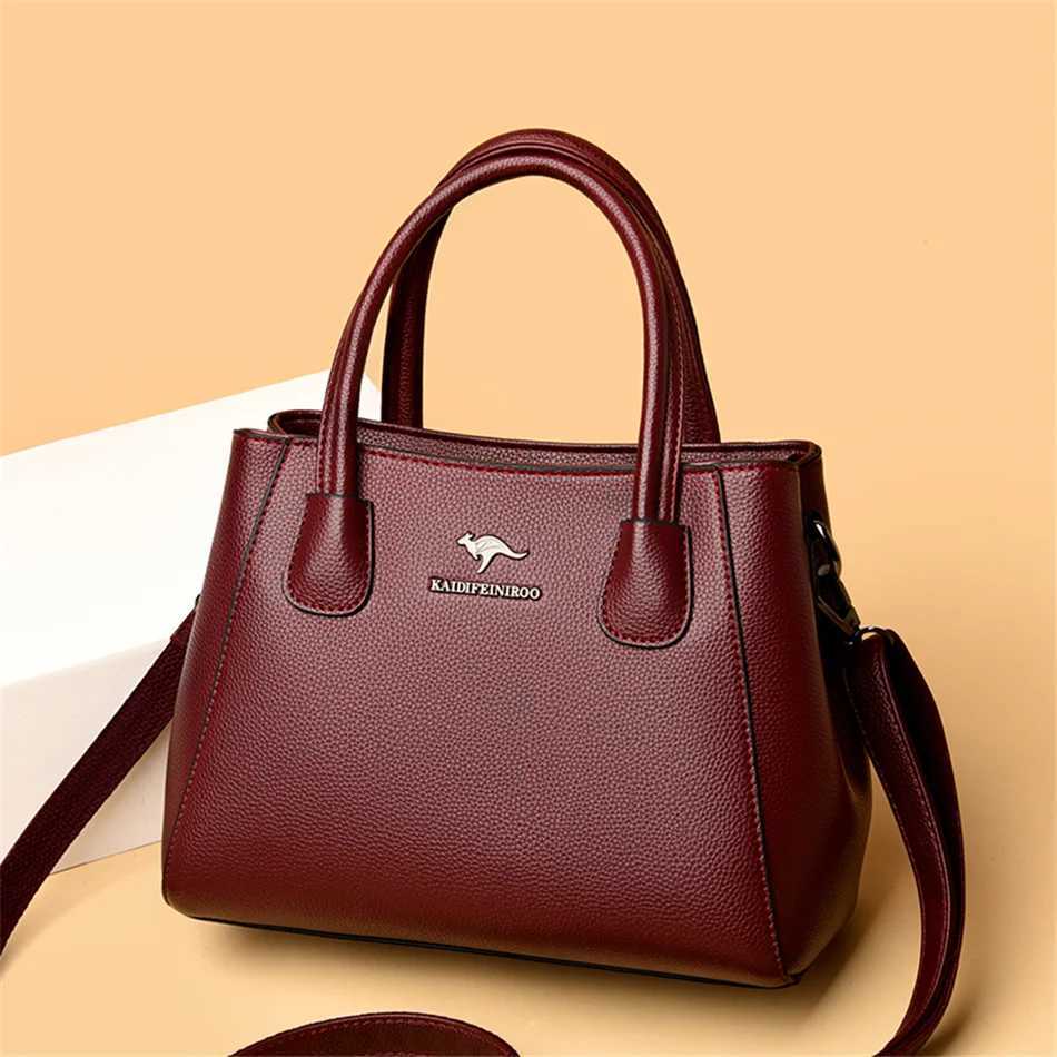 2 Layers Leather Luxury Handbags Women Bags Designer Handbags High Quality Small Casual Tote Bags For Women Shoulder Bag Winter J251025