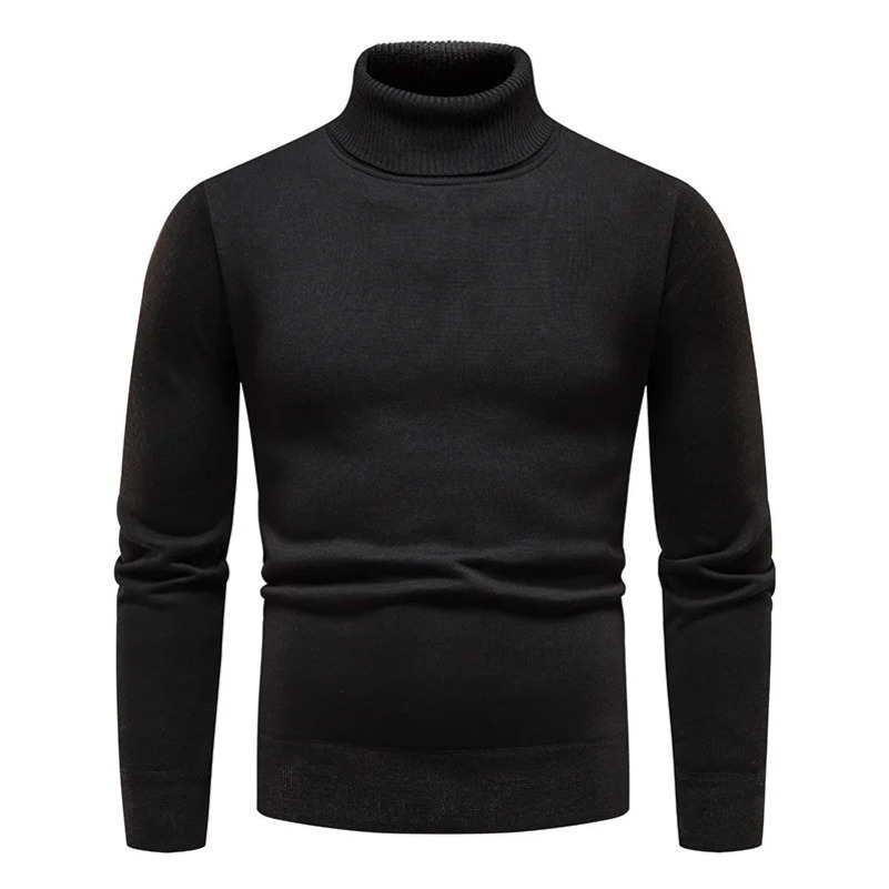 Mens autumn and winter turtle neck sweater mens casual ultra-thin solid thick wool warm knitting drawstring street Versatile Knitwear 4XL 241113