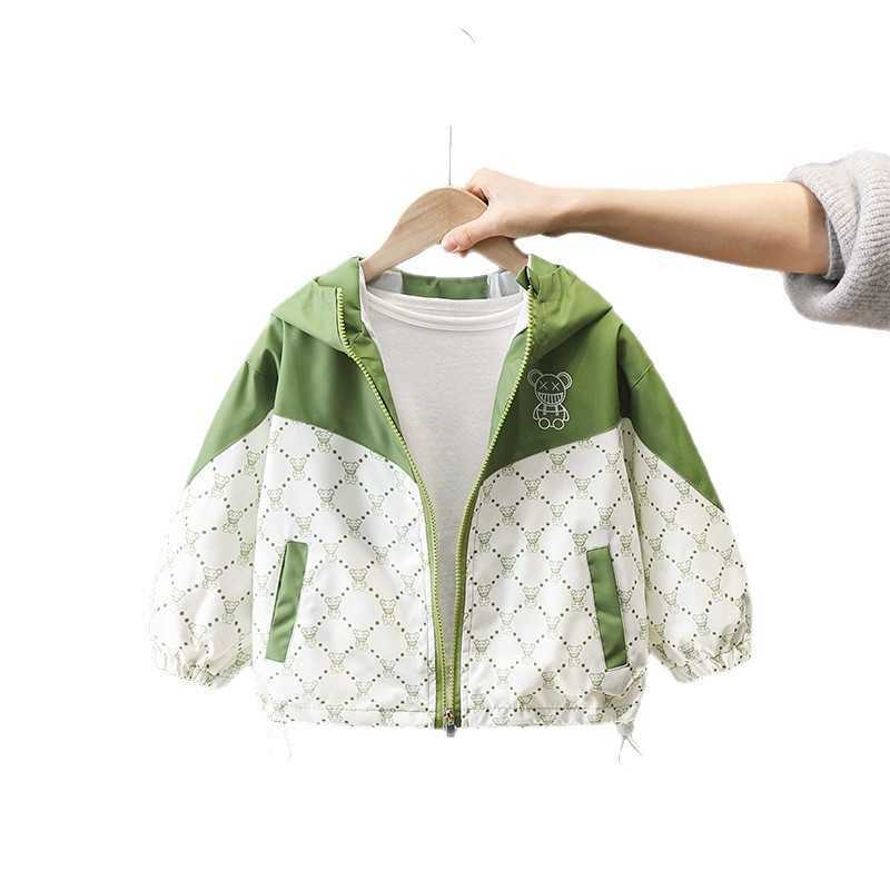 Boys Jacket Spring and Autumn 2025 New Fashionable Bear Hooded Trench Coat for Boys Autumn Stylish Top C250923