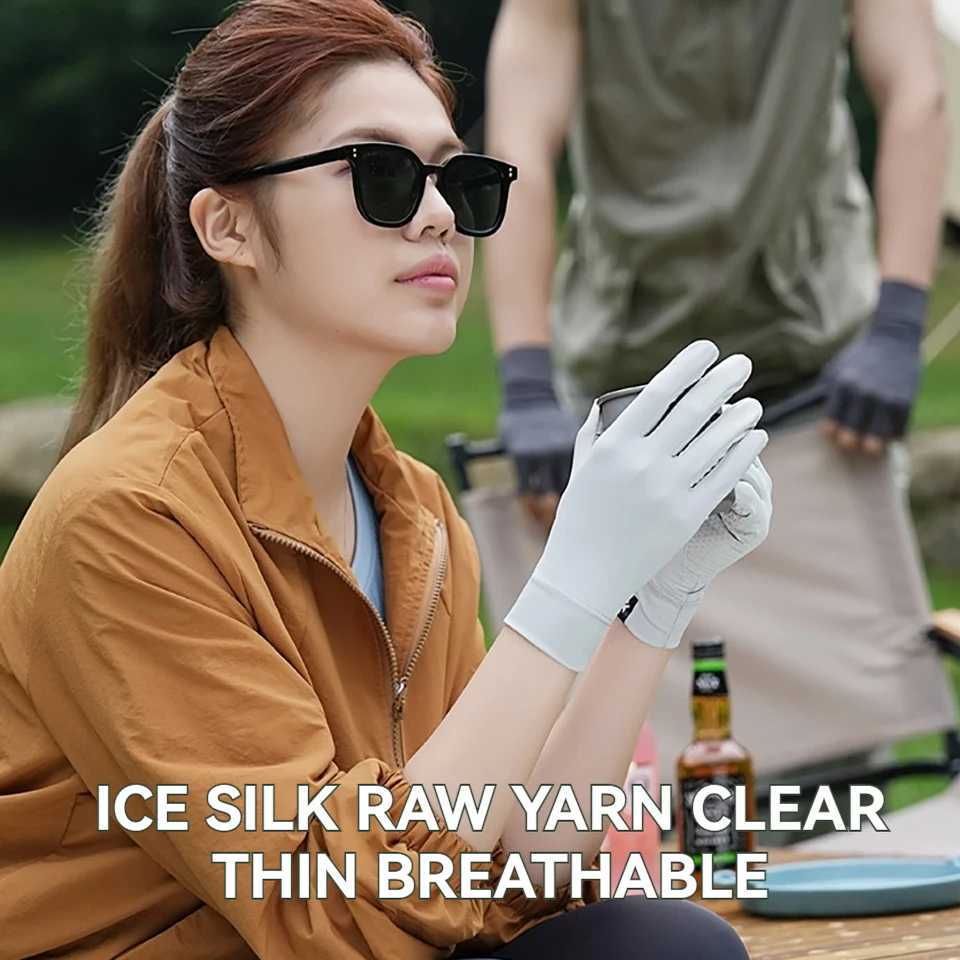 GTUBIKE Ice Silk Sunscreen Gloves Female Summer Spring Cycling Driving Running Sport Thin Elastic AntiUV Sun Protection Mittens J250922