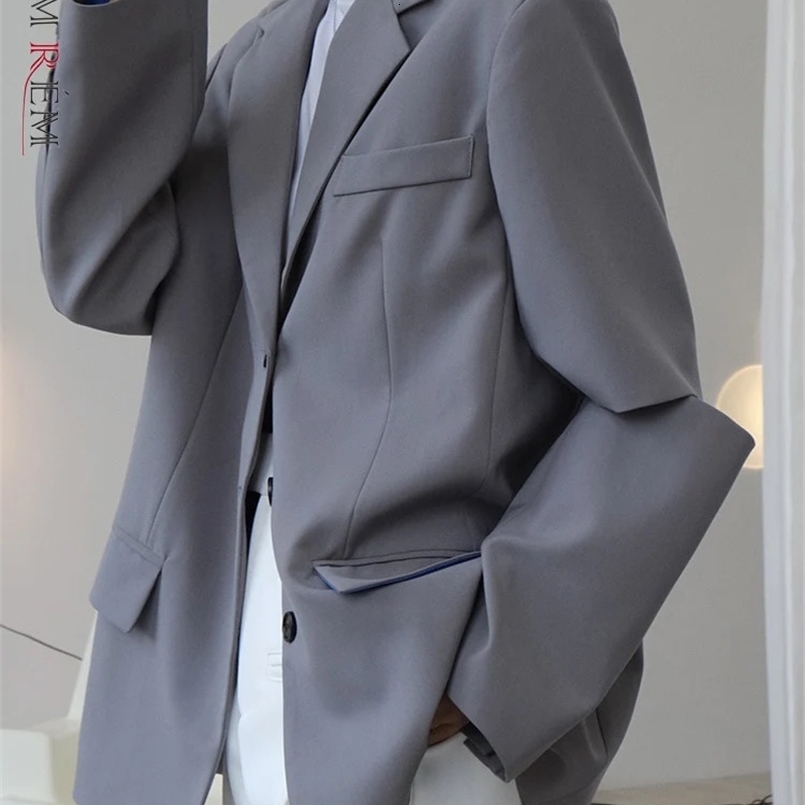 LANMREM Split Sleeve Blazers Women Single Breasted Casual Loose Fashion Female Jackets Spring er Clothes 240826