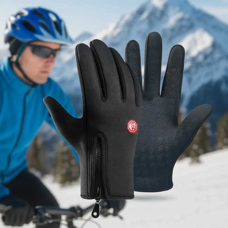 Men Windproof Thermal Gloves Cycling Touchscreen Anti Slip Warmth Riding Gloves for Motorcycle Outdoor Sports Skiing Hiking J250922