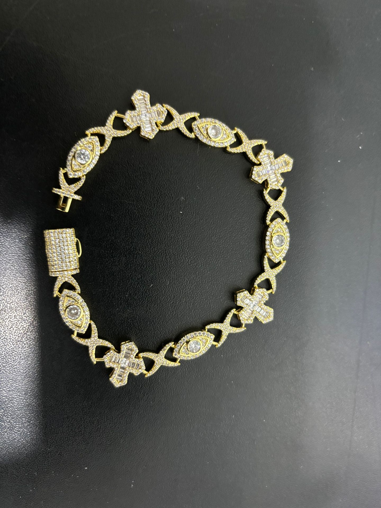 Men's Hip-Hop Copper Inlaid Zircon Cross Bracelet High-End Personality Fashion Jewelry - view 8