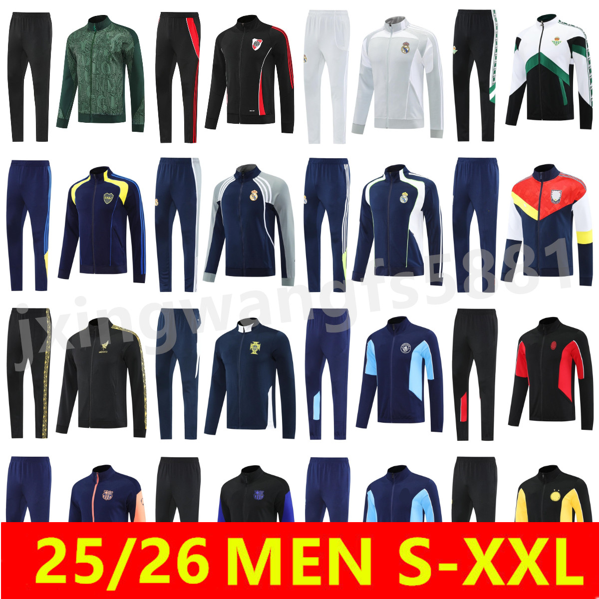 2025 2026 Mexico Football tracksuits Pre Match Boca Soccer jacket Thick 25 26 River Plate jogging Strike Drill Men Portugal Futbol chandal
