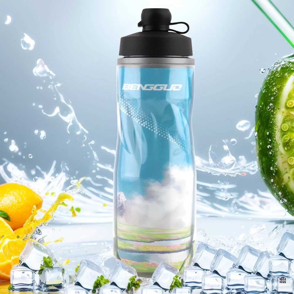 610ml Insulated Bike Water Bottle LeakProof Squeeze Sports Bottle Keep Water Cooler Cycling Water Bottle for Outdoor Fitness J250923