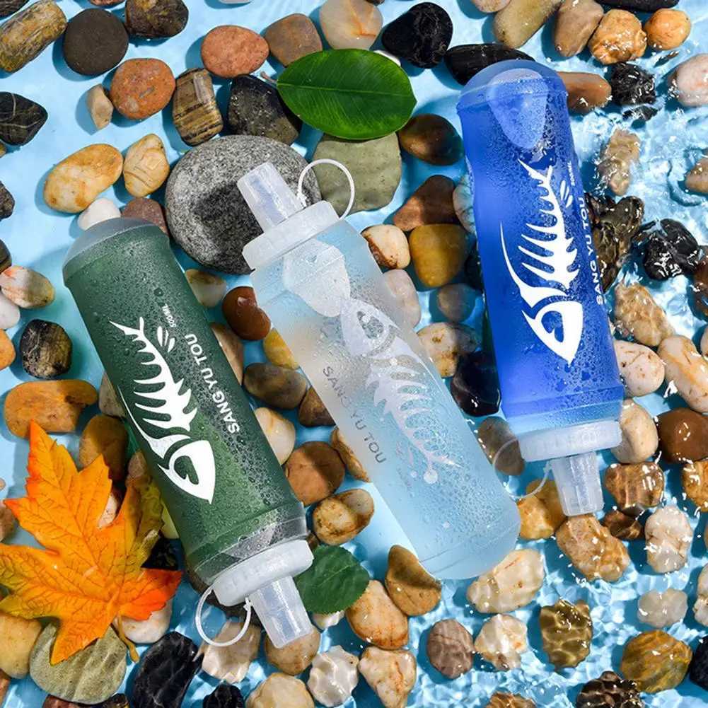 500ml Foldable Silicone Soft Flask Collapsible Water Bottle TPU Free for Outdoor Sport Running Hiking Hydration Pack J250923