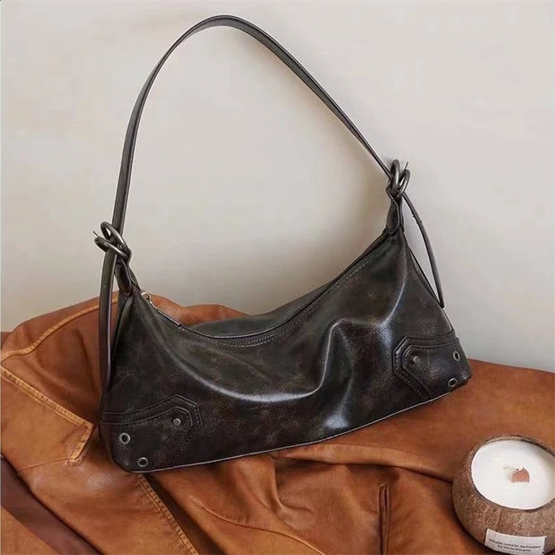 Vintage Women Tote Bags Fashion Designer Make Old Maillard Underarm Shoulder Bolso Mujer Daily Ladies Commute Bag 240924