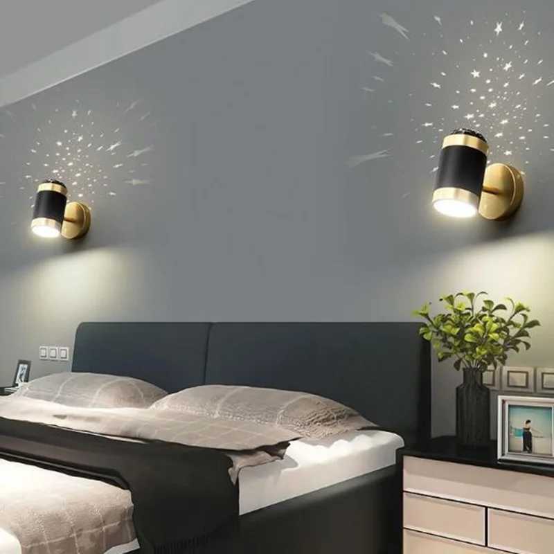 Nordic Ins Style Creative Starry Sky Projection Wall Lamp Bedroom Living Room Hotel Ceiling Decoration Lighting LED Wall light C251124