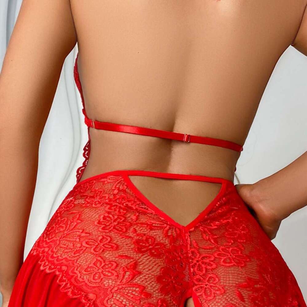 Lace lingerie, erotic set lace sexy crotch lingerie nightgown, ideal choice for romantic nights and special occasions, a must-have for confident women