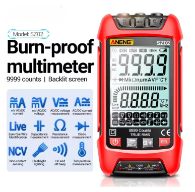 ANENG SZ02 Smart Digital Multimeter 9999 Counts True RMS Auto Electrical Capacitance Meter Temp Resistance Transistor Testers