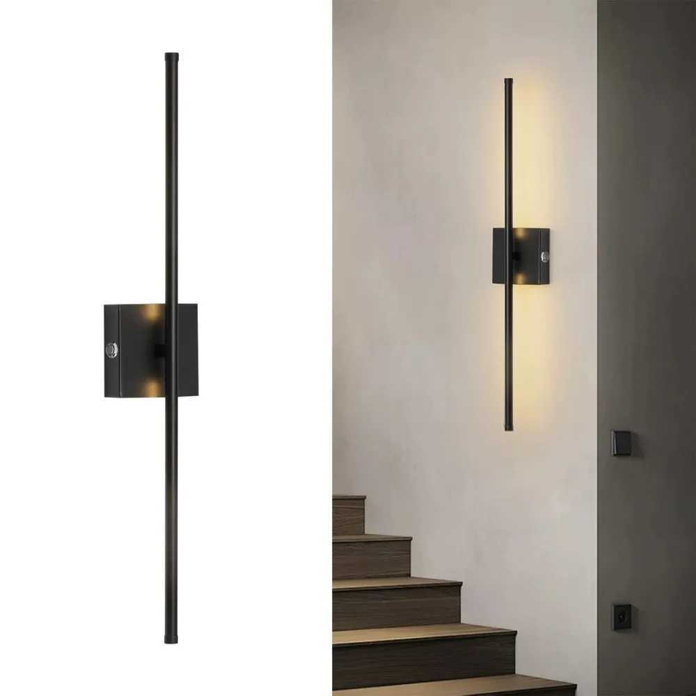Magnetic Rechargeable Wall Lamp Black Gold For Living Room Bedroom Hallway Study Stairwell Cloakroom LED Lighting Wiring Free C251124