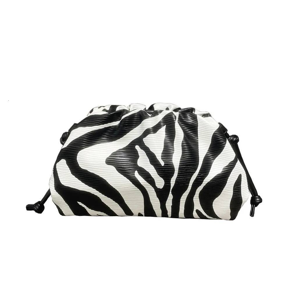 New Design Pleated Cloud Clutch Zebra Print Shoulder Sling Crossbody Mini Bag for Evening Parties & Daily Use high-quality