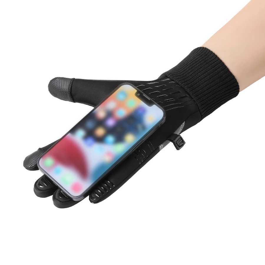 Cycling gloves for men winter touch screen windproof warm velvet sports waterproof cycling fishing skiing gloves J250922