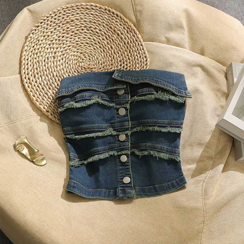 American-style sleeveless design sense niche high-neck vest for women, inner wear and outer wear, sexy camisole top for summer.L250923