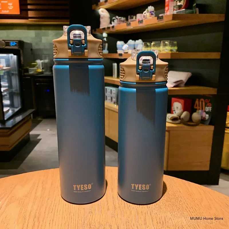 Tyeso Thermo Mug With Straw Portable Tumbler Vacuum Flasks Cup Sports Mug Cold and Hot Insulated Cup Travel Thermal Water Bottle J250923