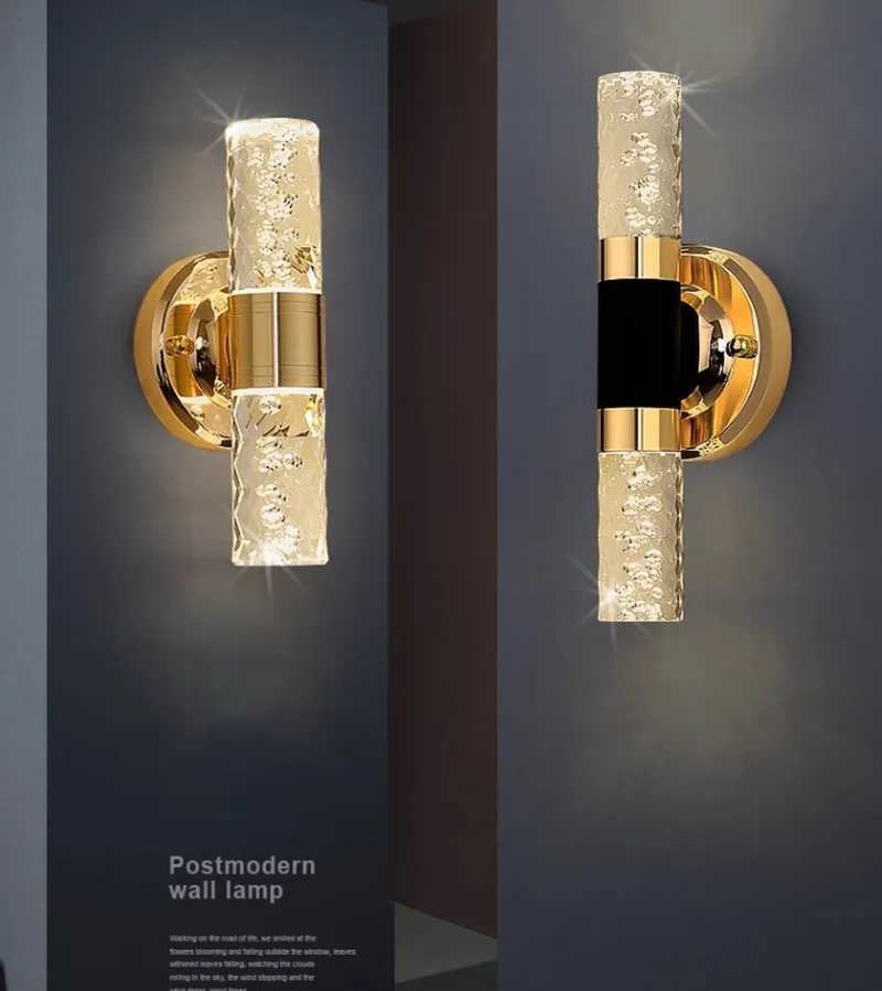 LED Light Modern Wall Light Bedroom Bedside Living Room Wall Lamp Crystal Rod Nordic Aisle Corridor Interior Lighting Fixture C251124