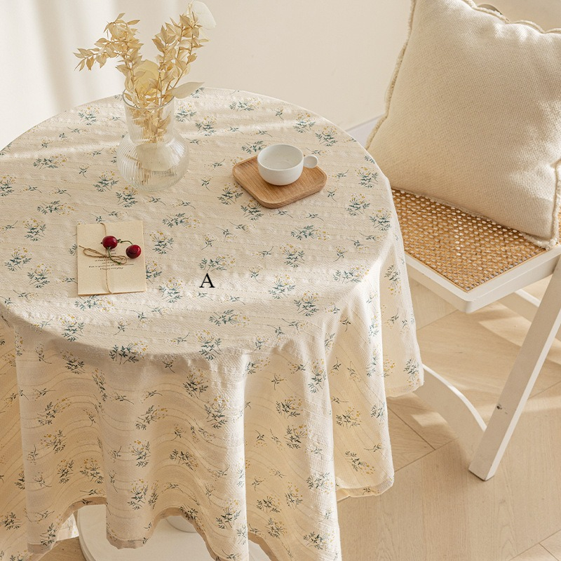 2025 Small Floral Pastoral Fabric Coffee Table Cloth Book Table Mat Bedroom Tablecloth RE4