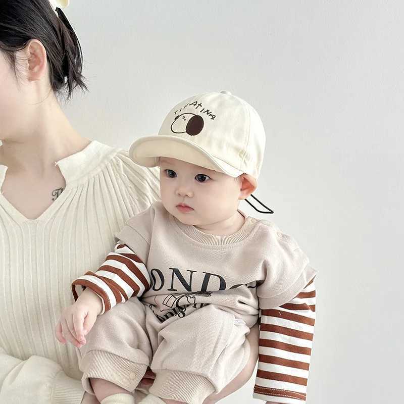 Cute Dog Baby Duck Tongue Hat Solid Cotton Children Peaked Cap 524Month Newborn Sunshade Visors Soft Brim Kids Baseball Caps Z251029