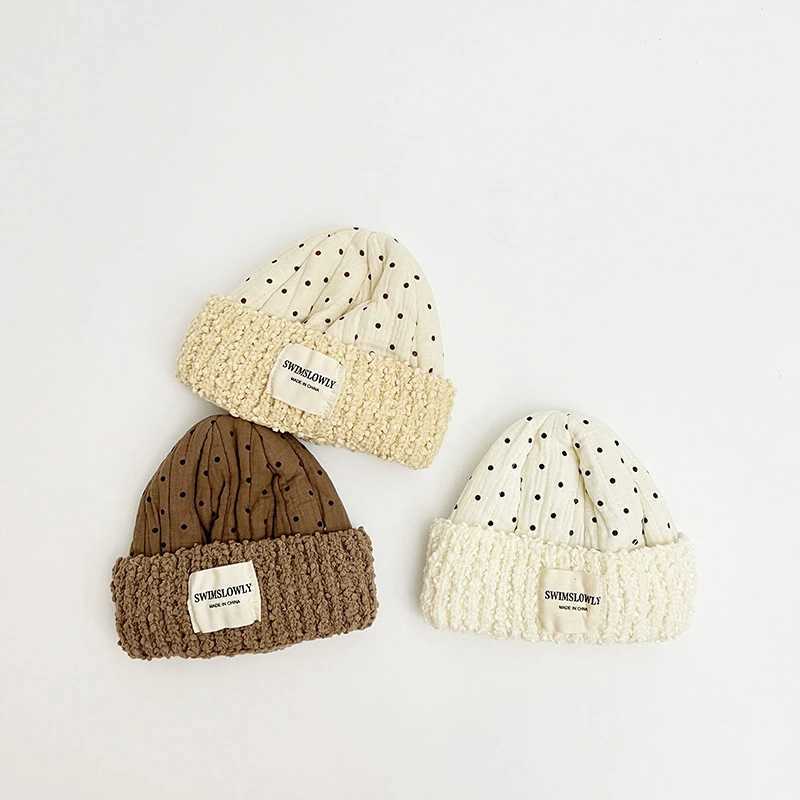 Winter Thick Plush Baby Hat Cute Dot Warmer Baby Boys Girls Cap Beanies Soft Toddler Kids Ear Protection Hats Z251029