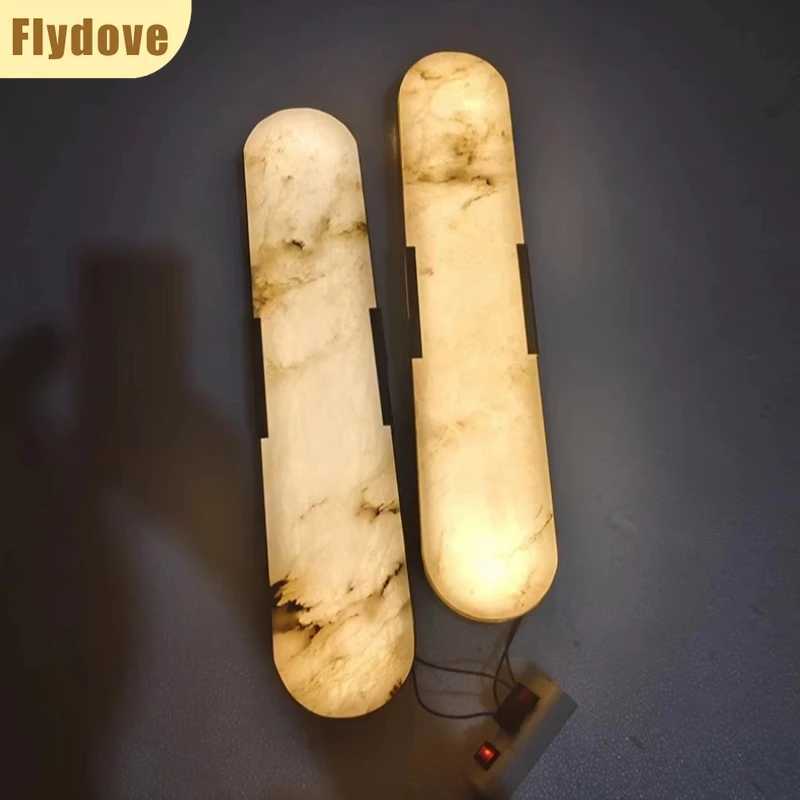 Natural Marble LED Brass Wall Light Luxury Living Room Bedroom Bedside Porch Background Wall Indoor Lighting Decoration Lamp C251124