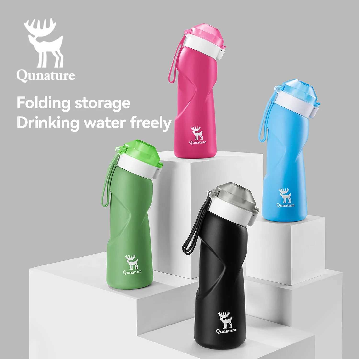 Qunature Silicone Soft Water Bottle FoodGrade Sports Water Storage Pouch for Cycling Running Fitness Foldable SlantMouth Cup J250923