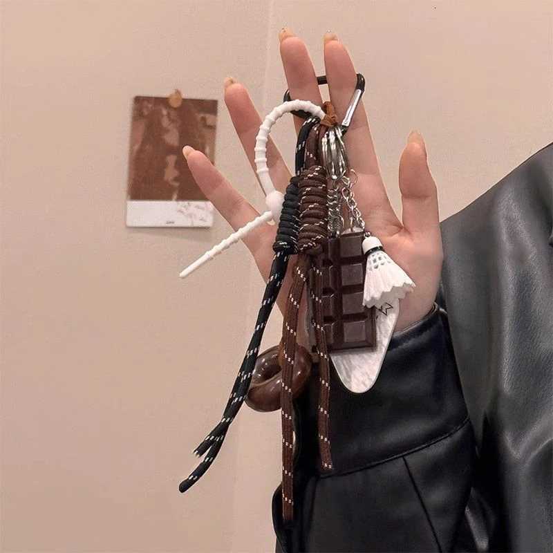 2025 New Premium Bag Badminton Pendant Alkali Water Bread Chocolate Hand Rope Hanging Rope Bag Hanging Keychain Accessories D250923