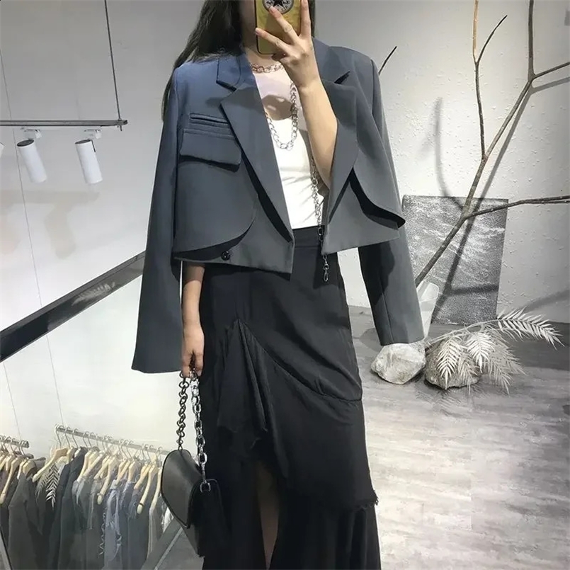 Crop Black Short Clothing Womens Blazers Female Coats and Jackets White Outerwear Youthful Woman Clothes Korean Fashion Bring 240826