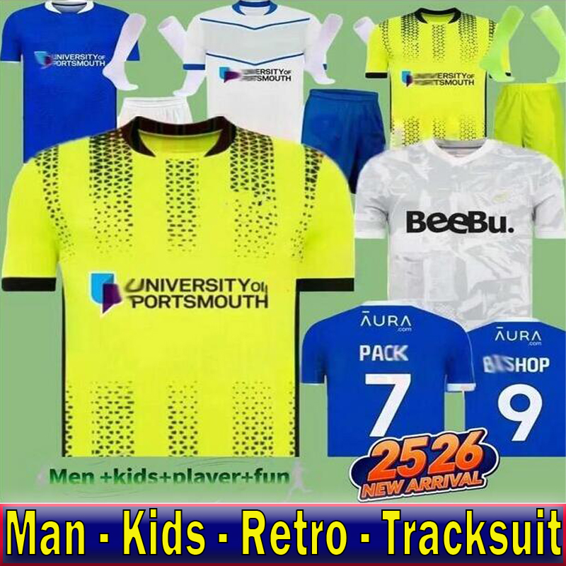 2025 2026 S-4XL Portsmouth home Soccer Jerseys AWAY 3rd SAYDEE BISHOP YENGI football shirt maillots adult camesita de futol Men kids uniform