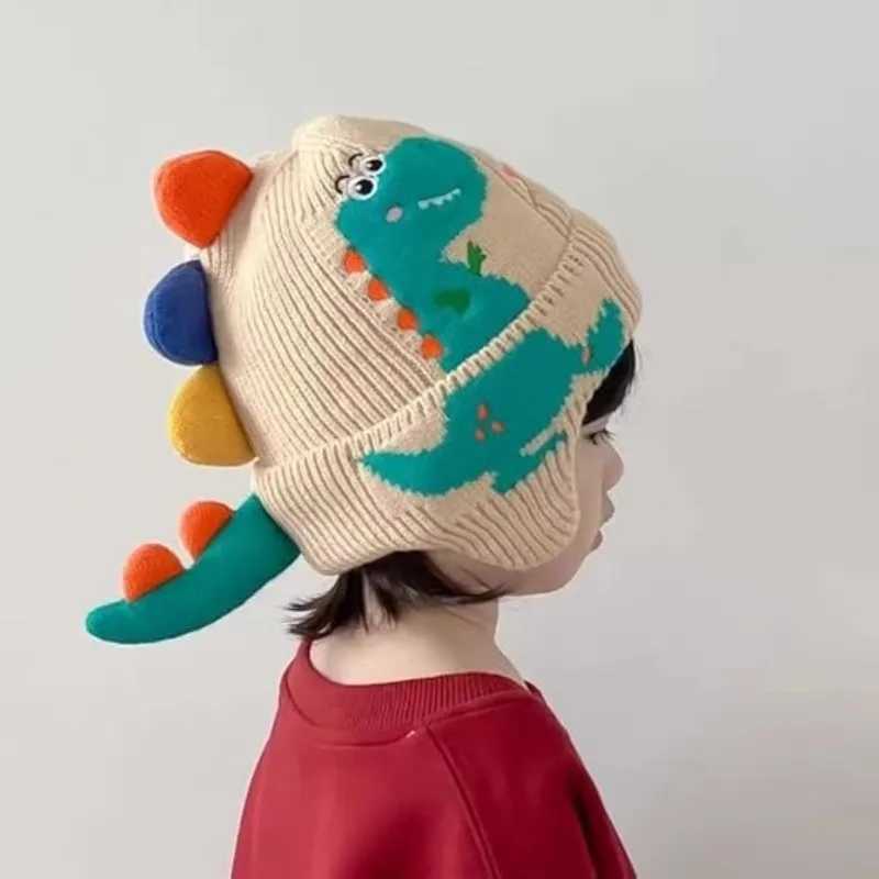Boys and Girls Dinosaur Autumn and Winter Knitted Hat Baby Toddler Thick Scarf Earmuffs Christmas Halloween Birthday Gift Z251029