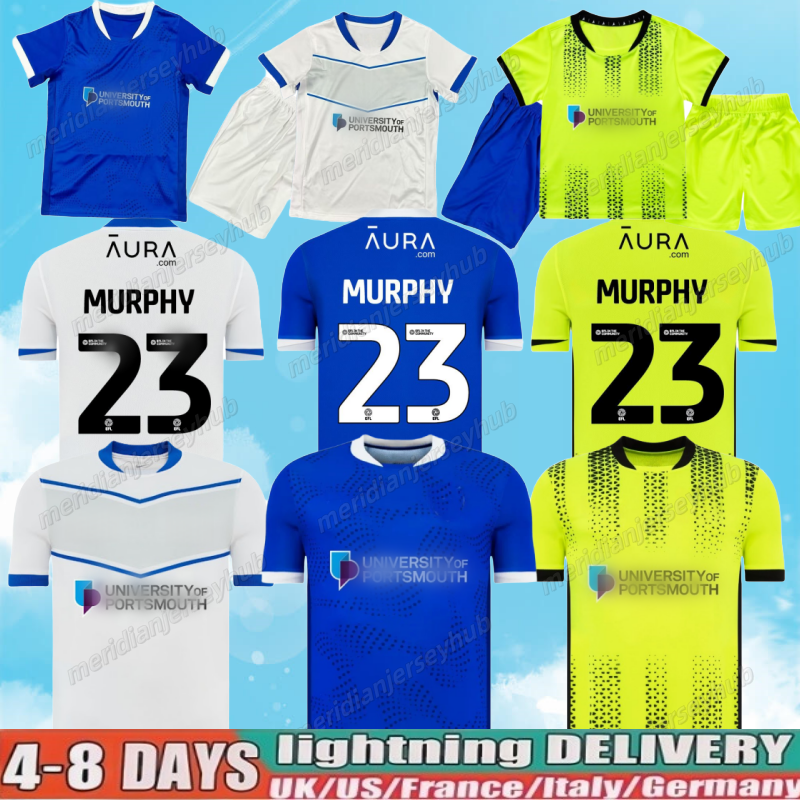 25 26 Portsmouth Soccer Jerseys 2025 2026 home AWAY third 3rd RITCHIE BISHOP 9 YENGI 10 football shirt maillots adult camesita de futol men size S-XXL Men kids uniforms