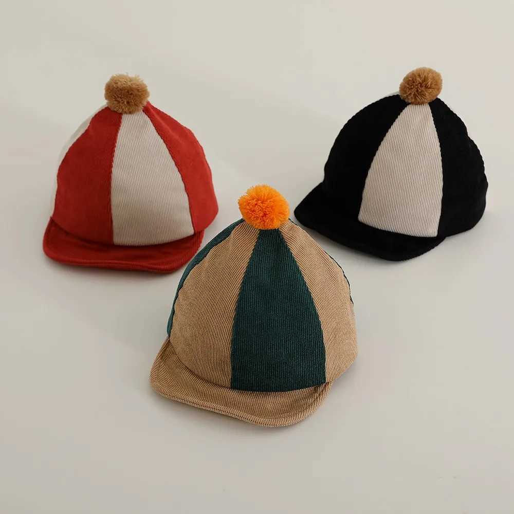 Children Patchwork Peaked Hats Fashion Baby Pointed Cap Allmatch Boy Baseball Hat Cotton Girls Sunscreen Caps Toddler Clothes Z251029