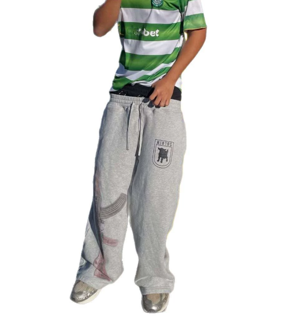 Harajuku Loose Double Waisted Sweatpants Y2K American Solid Color Letter Embroidery Casual Pants Hip Hop Drawstring Waist Jogger 250806