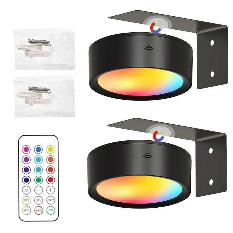 LED Magnetic Wall Sconce Lights Wall Mounted Lamp with Remote Control 13Color RGB Painting Art Display Light Dimmable C251124