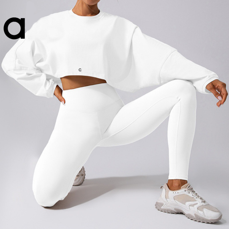 Sports Upper Sleeve Yoga Women's Long Sleeved Set Solid Solor Backless Gym tight top Shaping Waist Fitness Set Shirt Women's Sportswear alopy women clothes