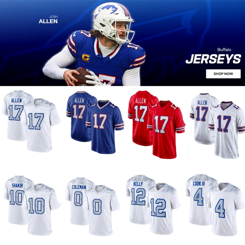 Custom 2025 Rivalries uniforms Bills Josh Allen Joey Bosa Matt James Cook Tyler Kelly Khalil Shakir Dalton Kincaid Keon Coleman Maxwell Hairston Ray Davis