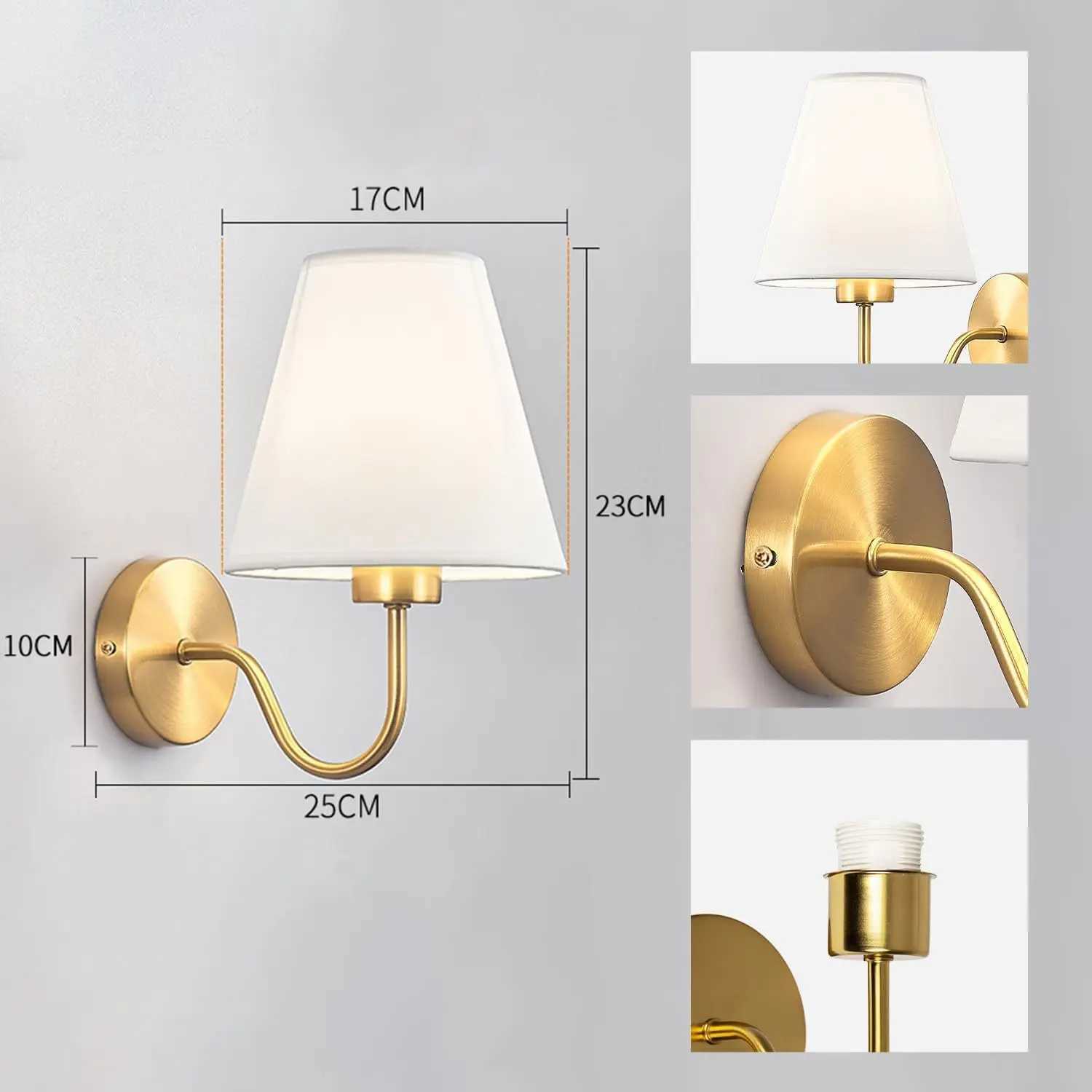 Modern Fabric Wall Lamps Retro Bedside Wall Lamp Living Room Wall Lights Simple Loft Wall Sconce Lighting Fixture AC85265V E27 C251124