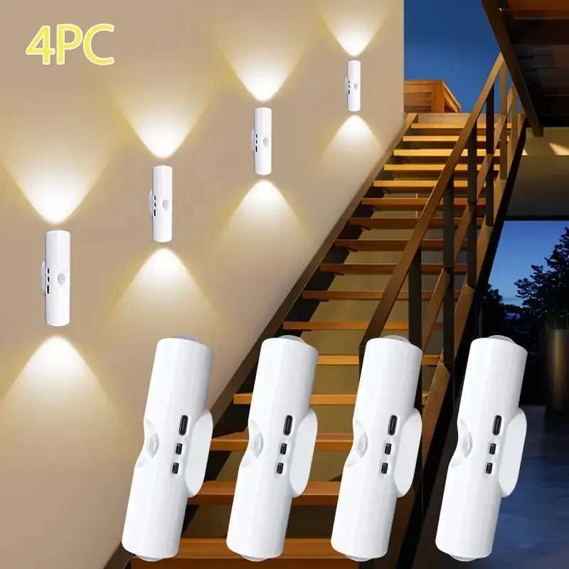 42pcs Cat Eye Motion Sensor LED Wall Lamp LED Night Lamp USB Charging Living Room Bedroom WallMounted Light Closet Lighting C251124