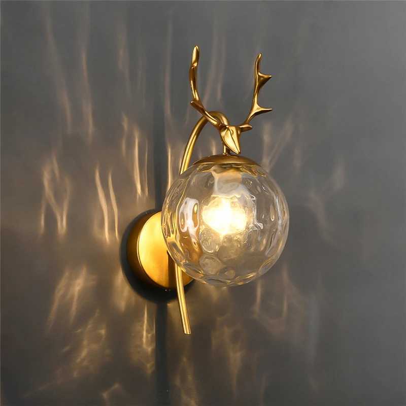 Nordic deer wall lamp modern led lights For home living room wall lamps designer model room wall decor antler bedroom lighting C251124