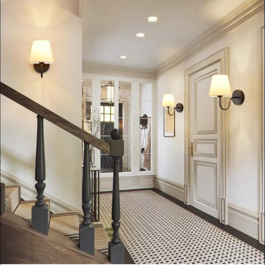 Modern Fabric Wall Lamps Retro Bedside Wall Lamp Living Room Wall Lights Simple Loft Wall Sconce Lighting Fixture AC85265V E27 C251124