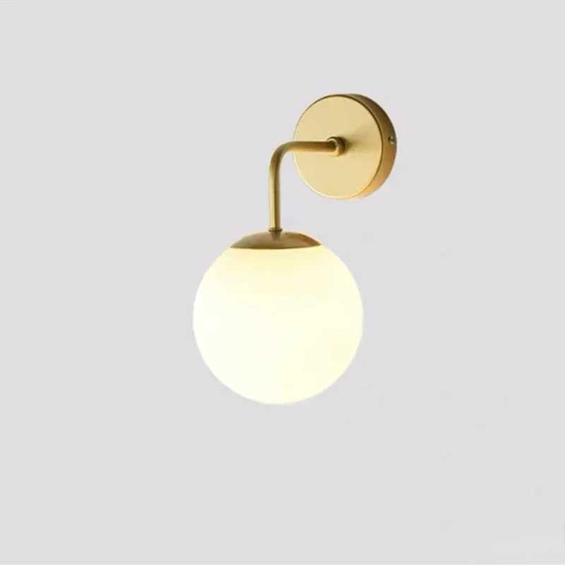 Modern Glass Bedside Wall Lamp with Nordic Simple Living Room Bedroom Study Corridor Decorative Lights Indoor Lighting C251124