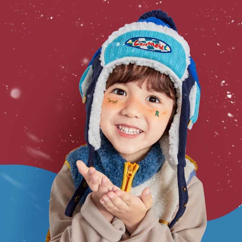 Winter Warm Baby Ear Protection Hat Kids Earmuffs Cap Cartoon Toddler Woolen Knitted Hats 03 Years Children Winter Beanies Z251029